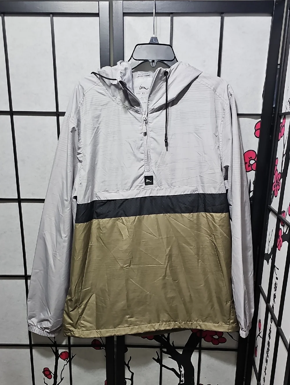 Imperial Motion Fleet Ghost Reflective Jacket Alloy Half Zip Pullover Large New